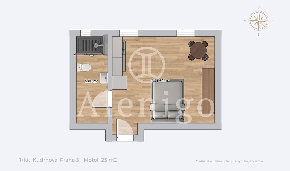 Prodej bytu 1+kk 25 m², Praha – náhled fotky 9