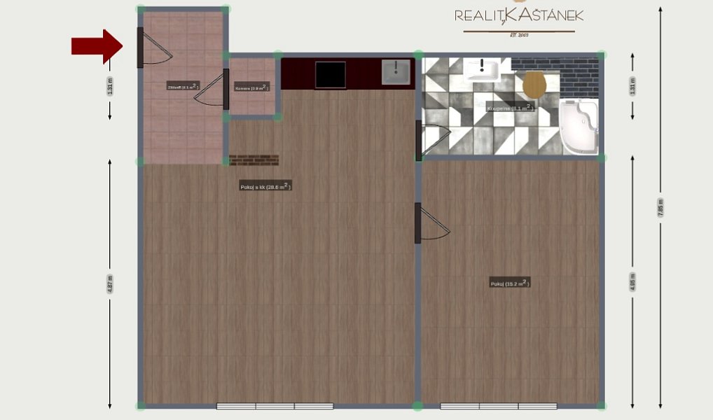 Pronájem bytu 2+kk 55 m², Liberec – náhled fotky 3