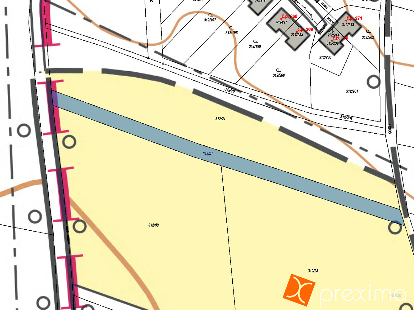Prodej pole 853 m² – pohled 3