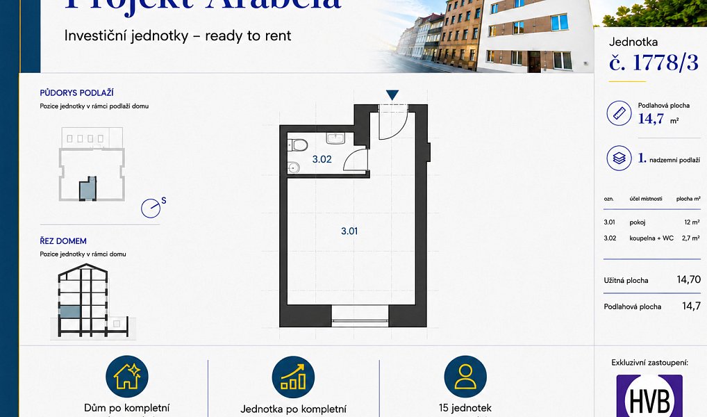 Prodej bytu 1+kk 17 m², Praha – náhled fotky 3