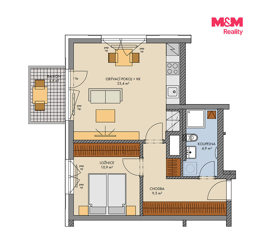 Prodej bytu 2+kk 52 m² – fotografie 3