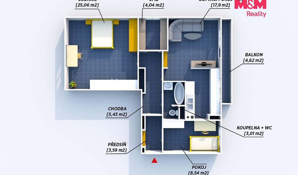 Prodej bytu 3+kk 67 m², Dobřany – náhled fotky 4