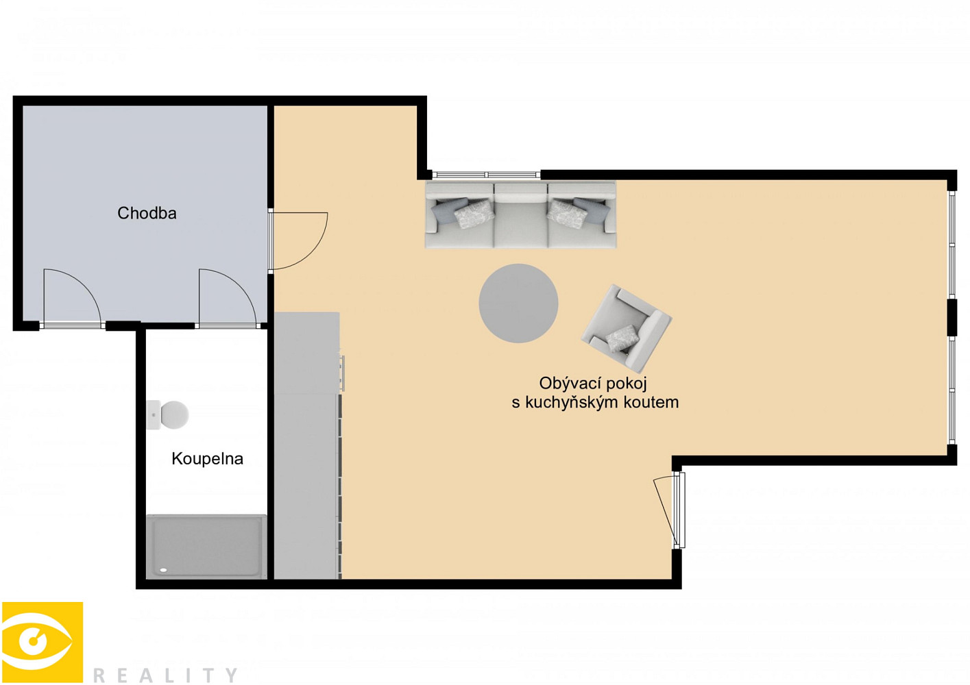 Pronájem bytu 1+kk 31 m² — photo 2