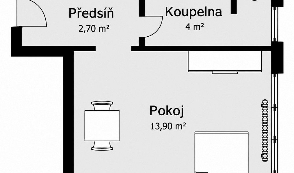 Pronájem bytu 1+kk 21 m², Praha – náhled fotky 10
