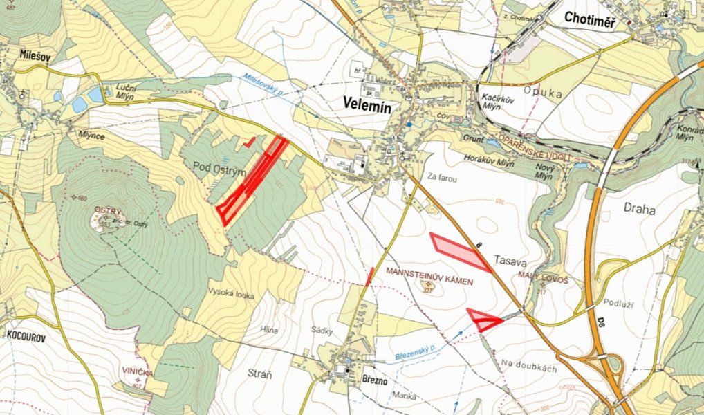 Prodej pole 52 259 m², Velemín – náhled fotky 3