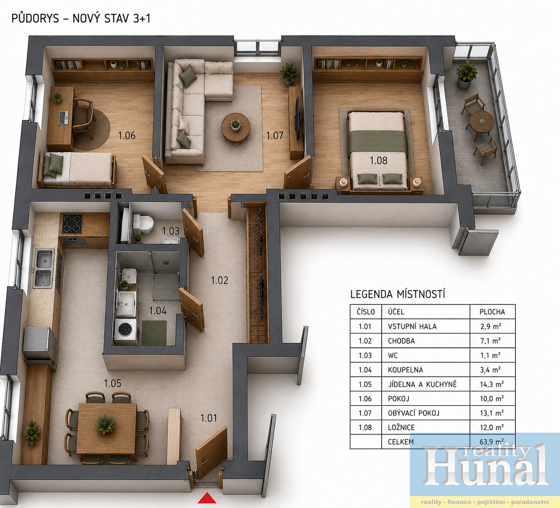 Prodej bytu 3+1 64 m² – fotografie 3