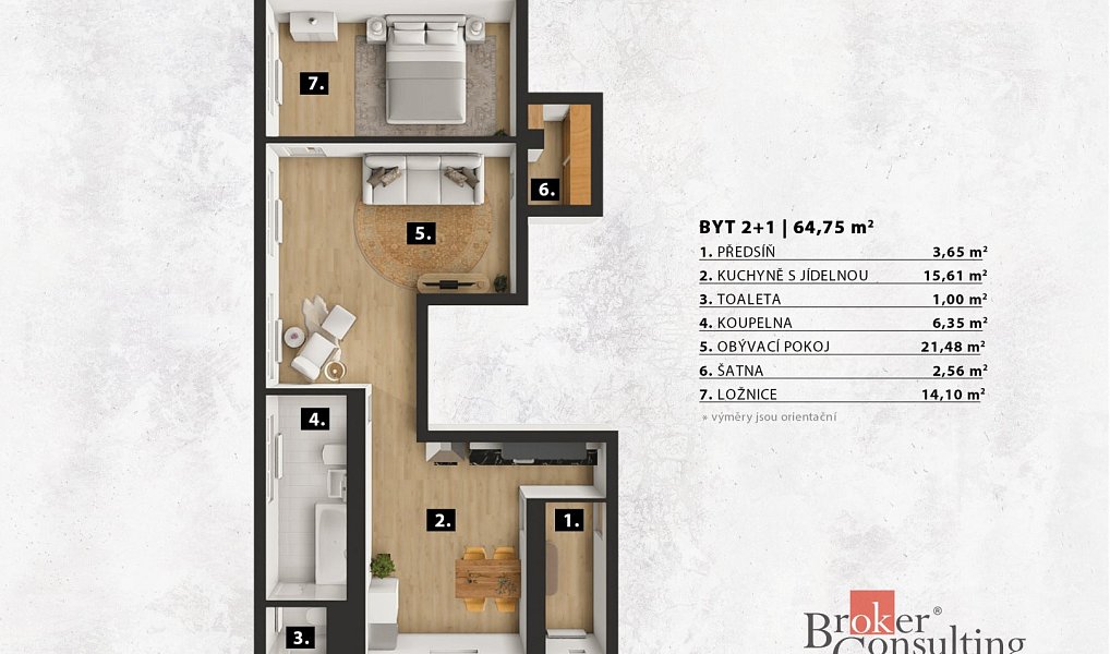 Pronájem bytu 2+1 65 m², Praha – náhled fotky 18