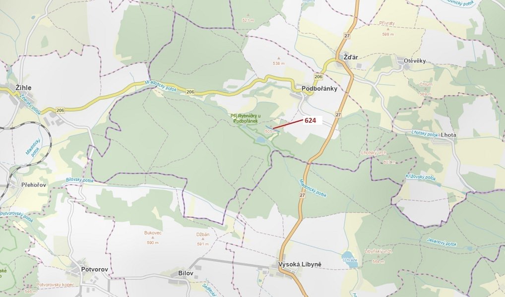Dražba lesa, 2895 m², Rakovník, Žďár