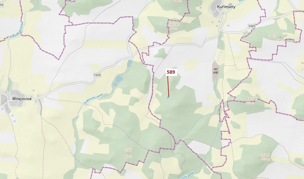 Dražba lesa, 713 m², Strakonice, Kuřimany