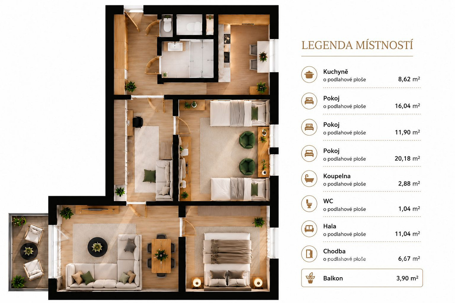 Prodej bytu 3+1 78 m² – fotografie 3