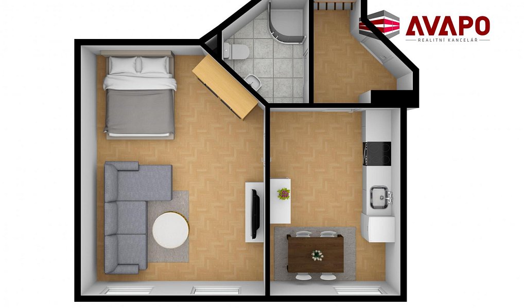 Pronájem bytu 1+1 43 m², Opava – náhled fotky 2