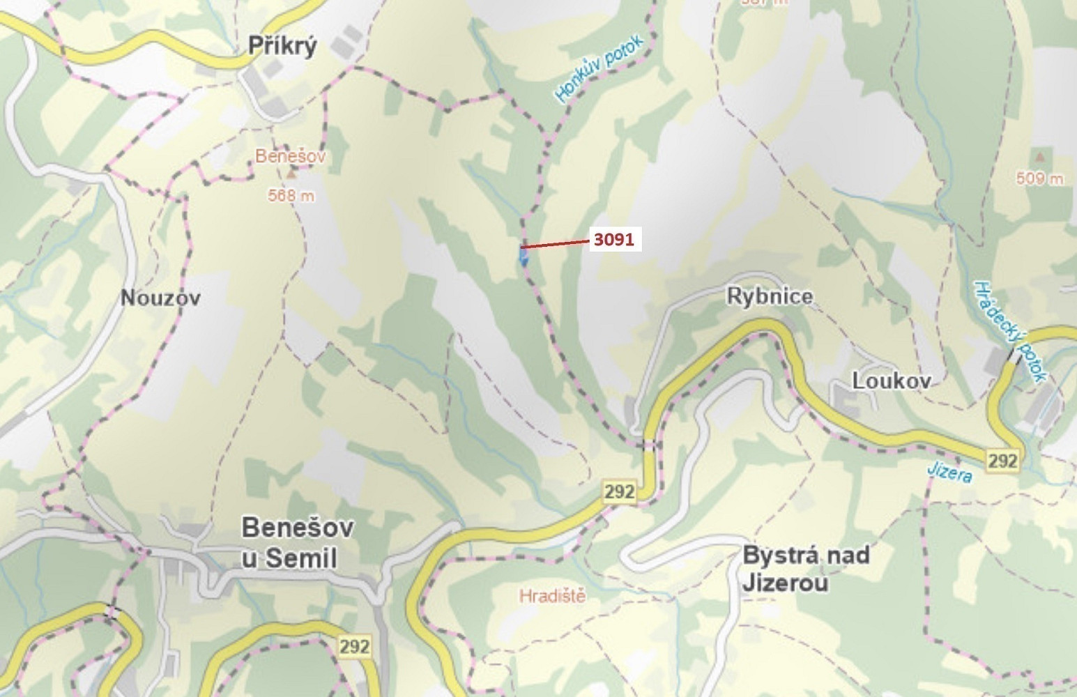 Dražba lesa 1 964 m²