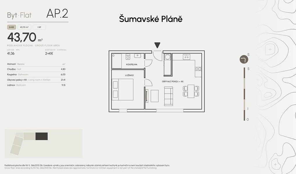 Prodej bytu 2+kk 41 m², Vacov – náhled fotky 7