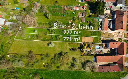 Prodej stavebního pozemku 777 m², Brno - Žebětín
