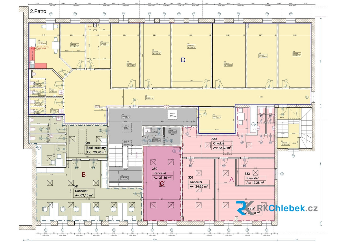 Pronájem kanceláře 409 m² – fotografie 4