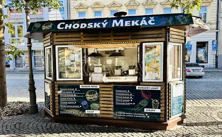 Prodej stánku s rychlým občertvením, náměstí Míru, Domažlice - Město