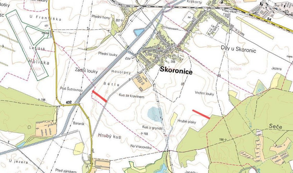 Prodej pole 5 446 m², Skoronice – náhled fotky 4