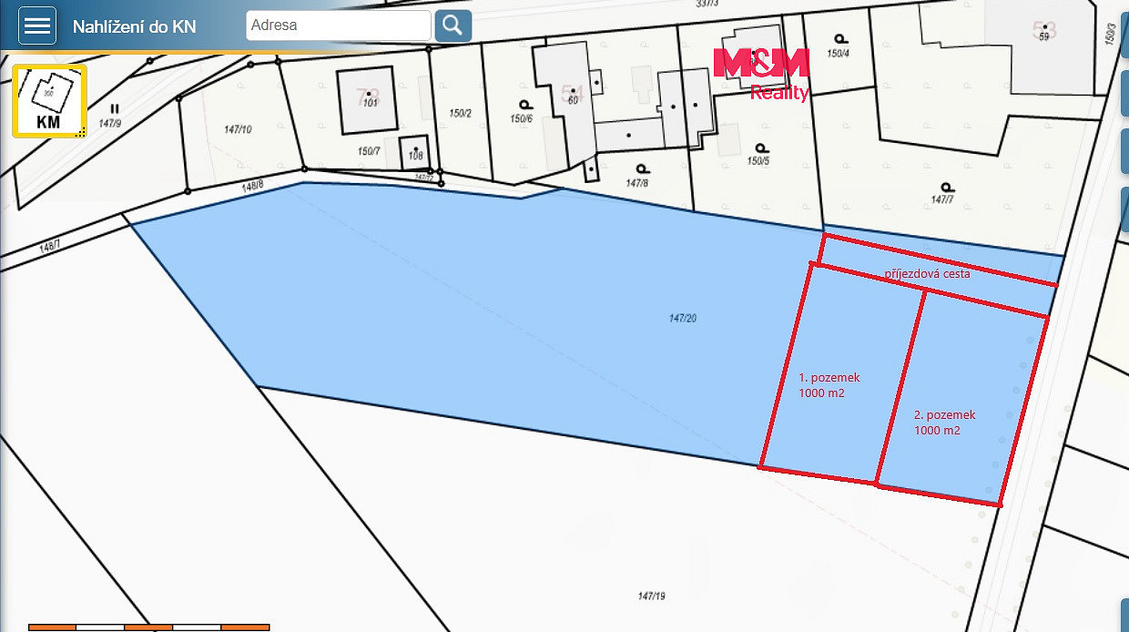 Prodej stavebního pozemku 1 000 m²