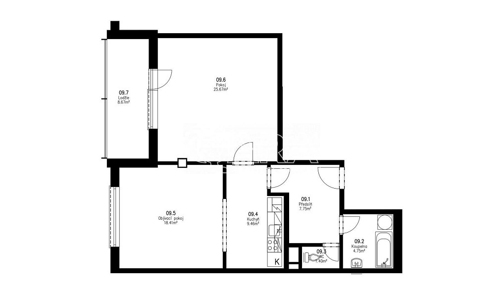 Pronájem bytu 2+kk 67 m², Praha – náhled fotky 3