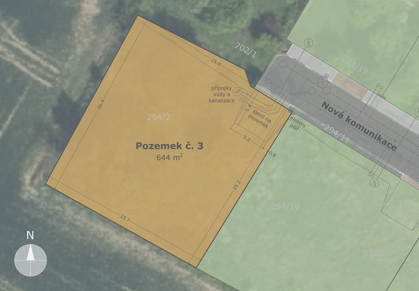 Prodej stavebního pozemku 644 m² — photo 2