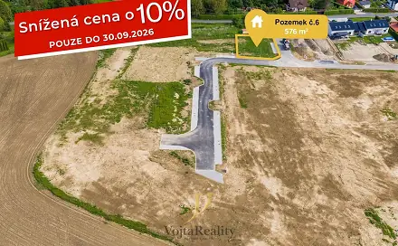 Prodej stavebního pozemku 576 m², Komárov, okres Olomouc