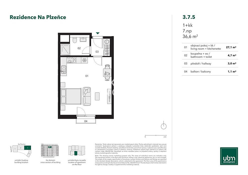 Prodej bytu 1+kk 37 m² – fotografie 2
