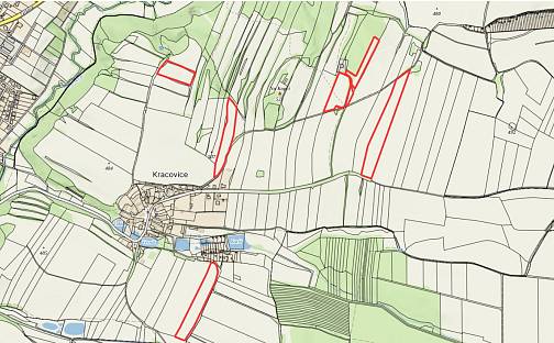 Prodej pole 37 171 m², Stařeč - Kracovice, okres Třebíč