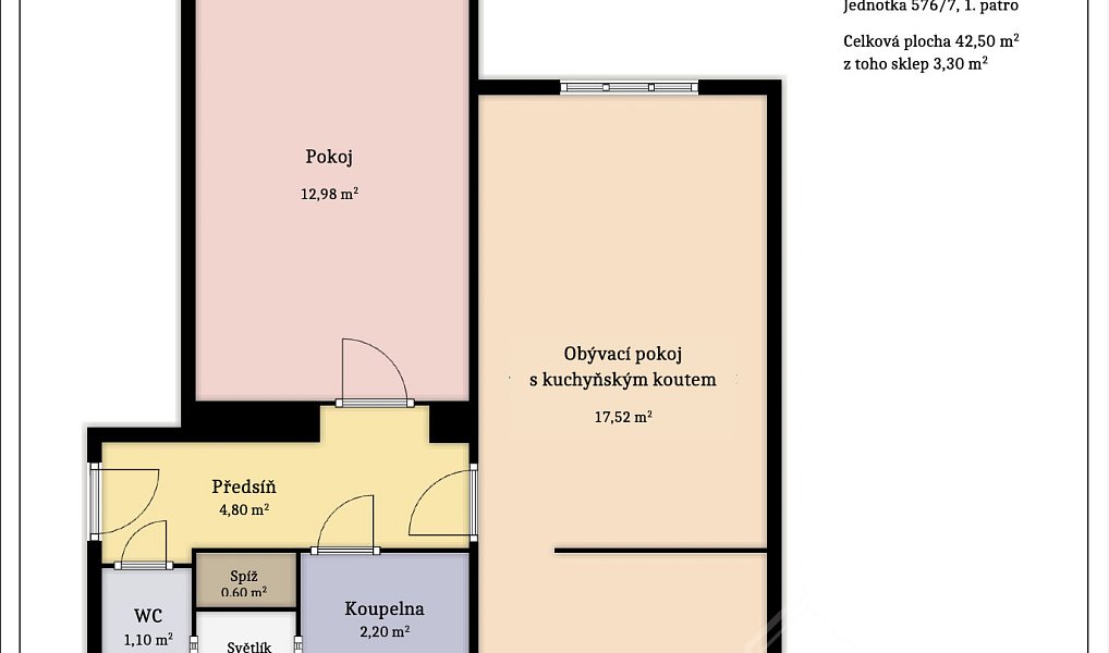 Prodej bytu 2+kk 43 m², Praha – náhled fotky 2