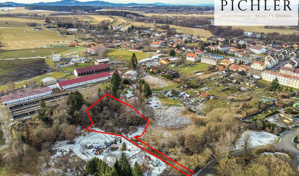 Prodej komerčního pozemku 3 500 m², Horní Stropnice – fotka 1 z 21
