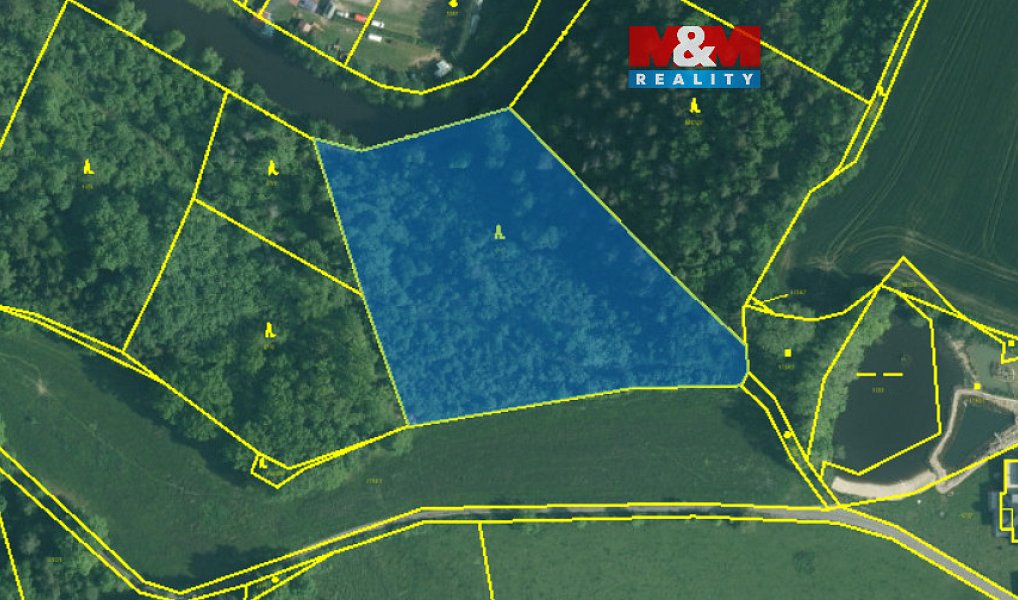 Prodej lesa 9 271 m², Římov – fotka 1 z 7