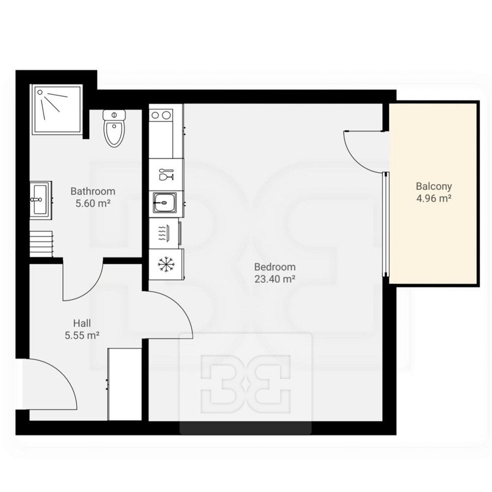 Pronájem bytu 1+kk 37 m² – fotografie 3