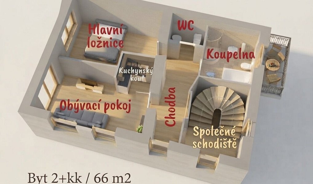 Pronájem bytu 2+kk 66 m², Havlíčkův Brod – náhled fotky 4