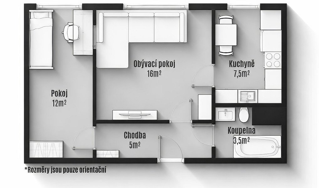 Prodej bytu 2+1 45 m², Lutín – náhled fotky 3