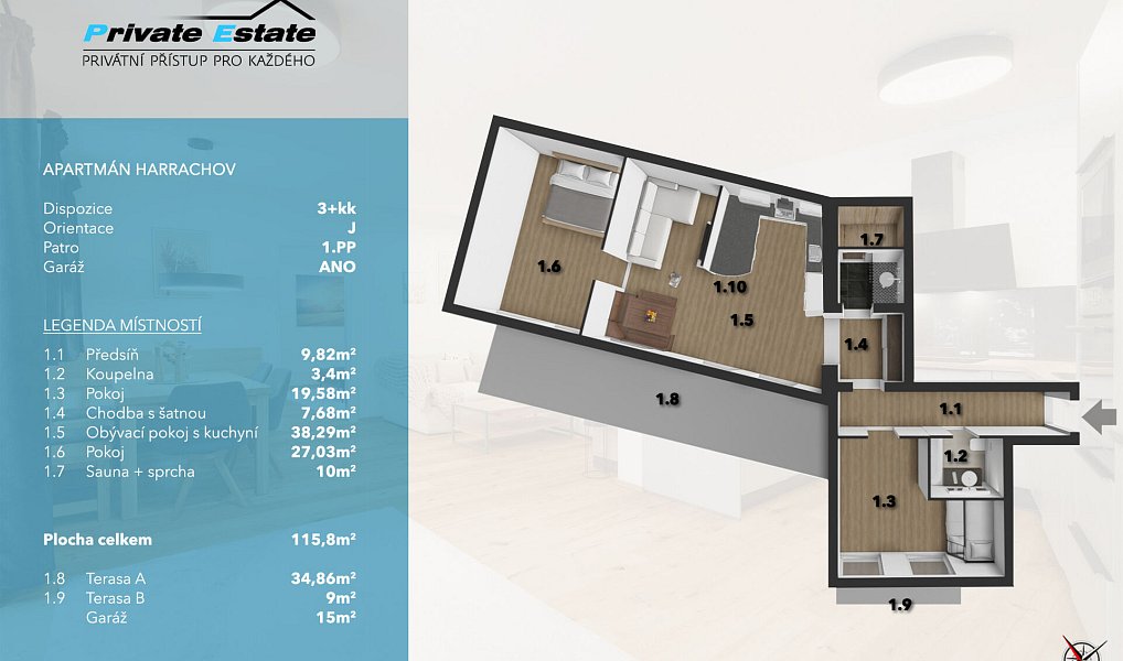 Prodej bytu 3+kk 116 m², Harrachov – náhled fotky 36