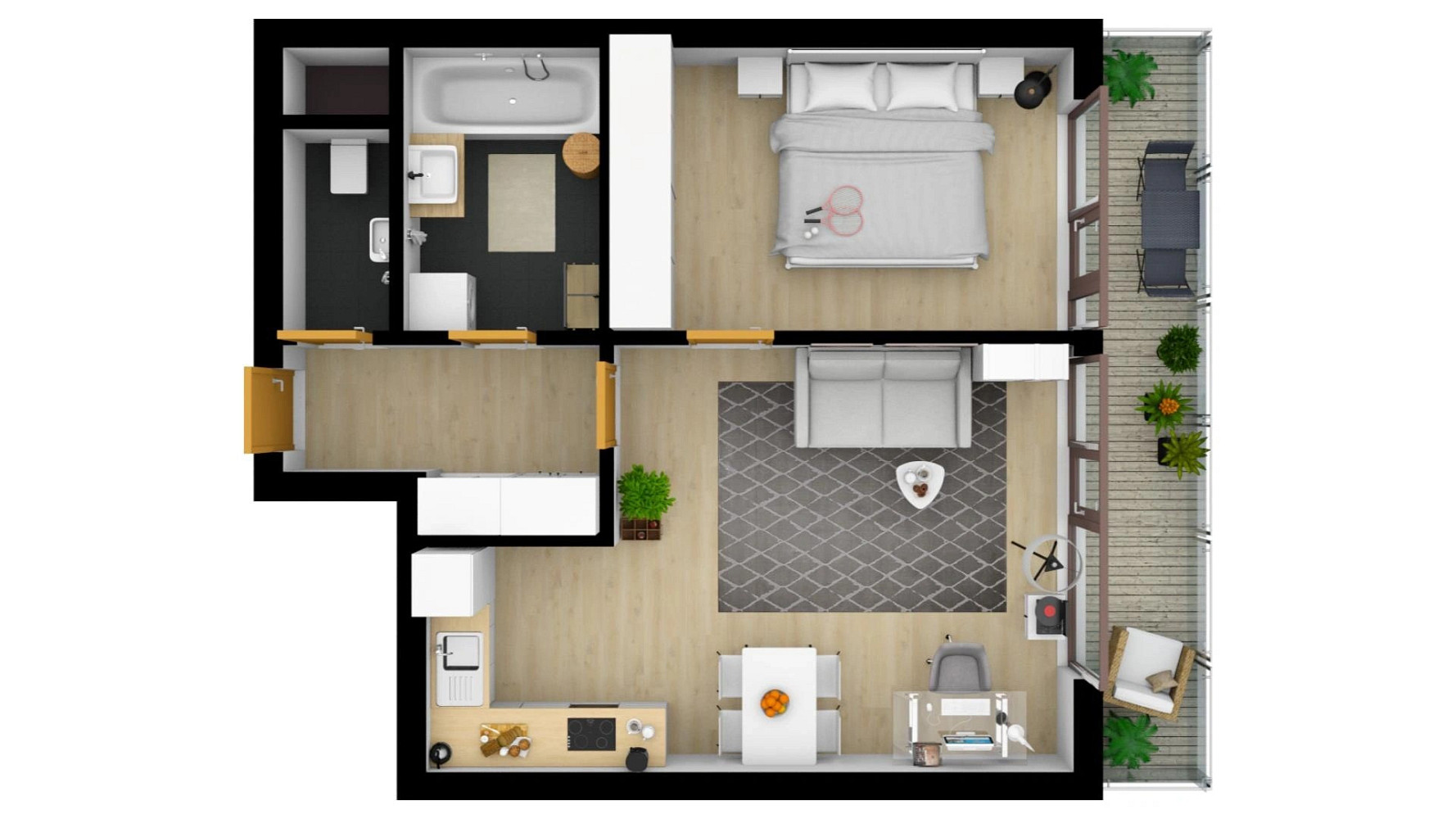 Pronájem bytu 2+kk 54 m² – fotografie 2