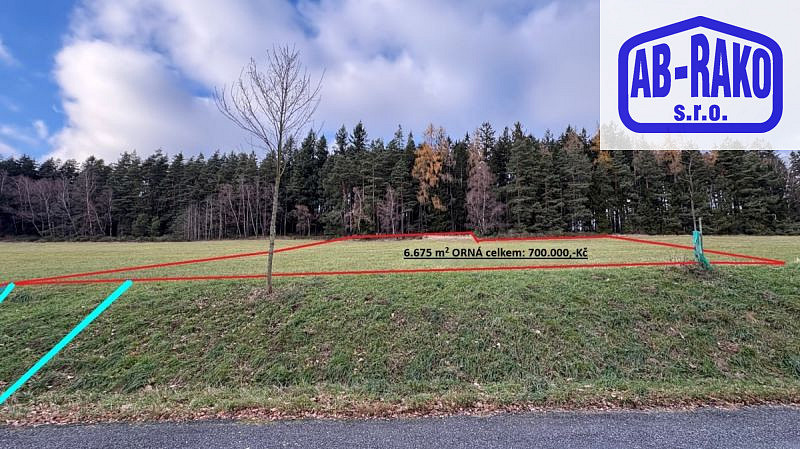 Prodej pole 6 675 m²