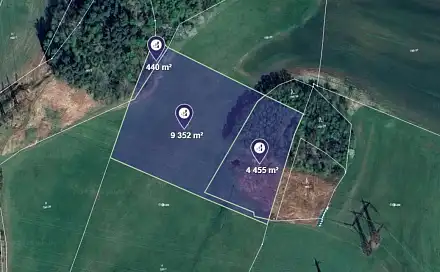 Prodej pole 14 247 m², Český Dub, okres Liberec
