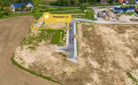 Prodej stavebního pozemku 735 m², Komárov, okres Olomouc