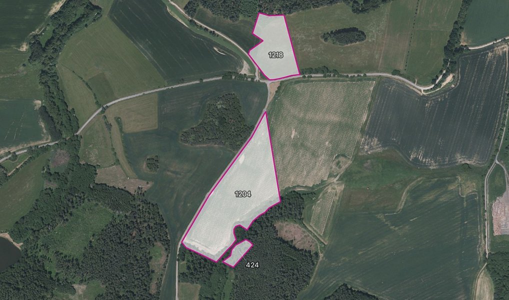 Prodej pole 23 098 m², Kuřimany – fotka 1 z 3
