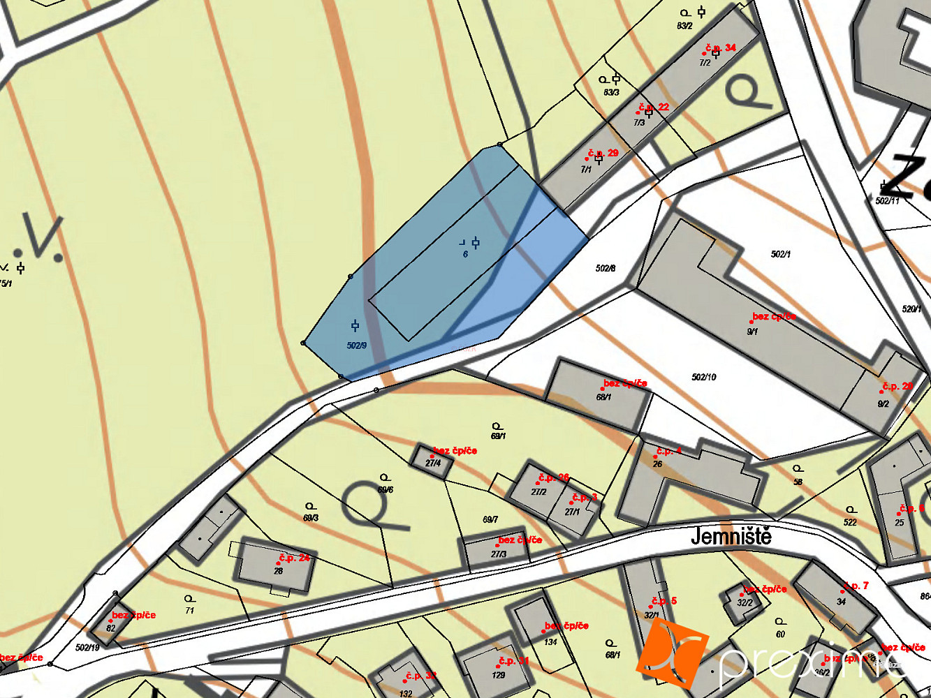 Prodej 3/50 pozemků 125 m² – pohled 3
