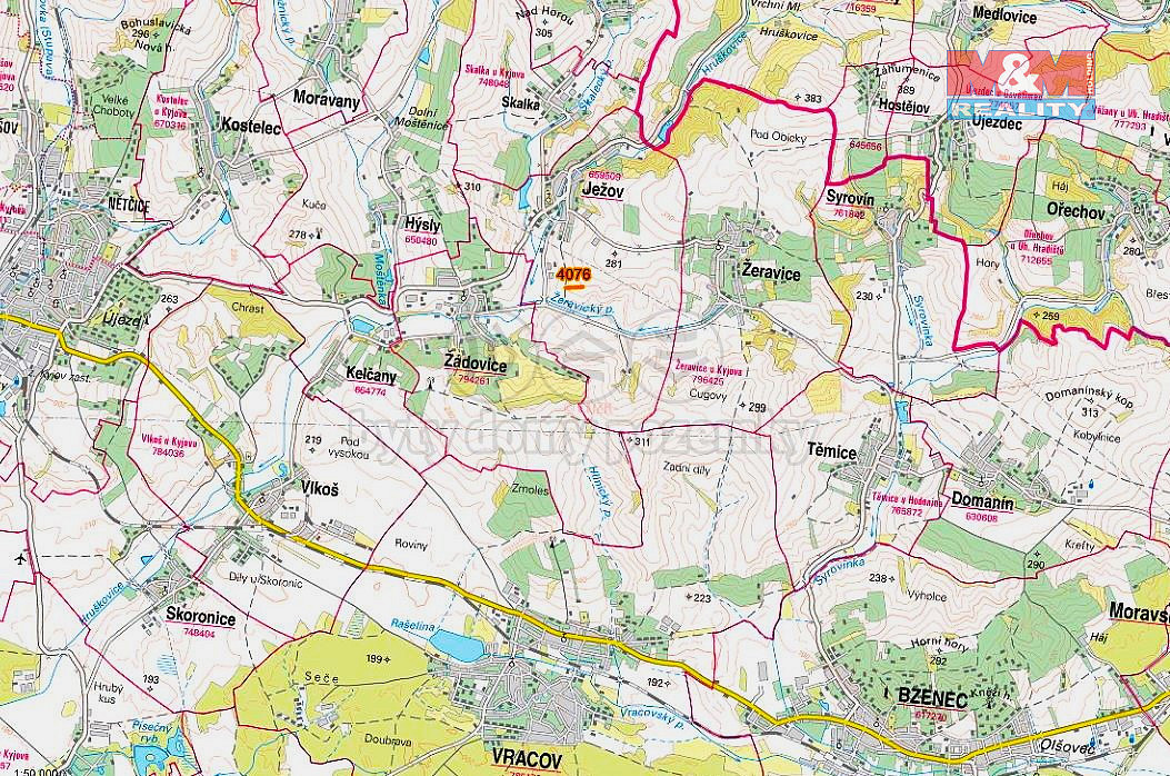 Prodej pole, 819 m², Ježov – pohled 3