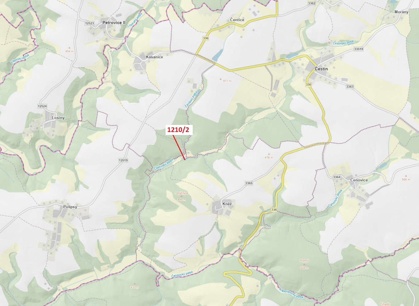 Dražba lesa 633 m²