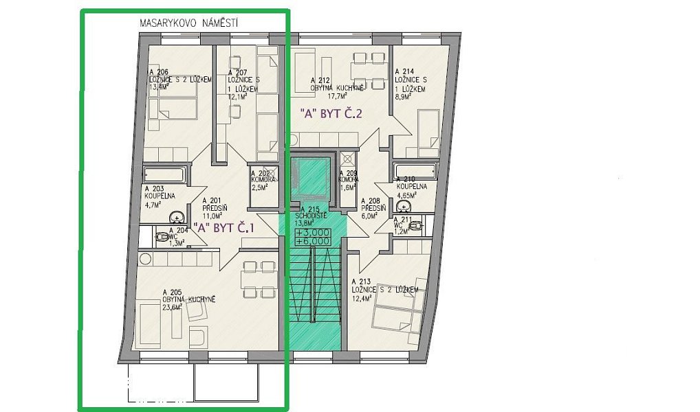 Prodej bytu 3+kk 66 m², Bystřice nad Pernštejnem – náhled fotky 2