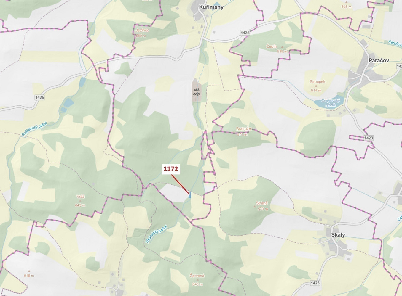 Dražba lesa 875 m²