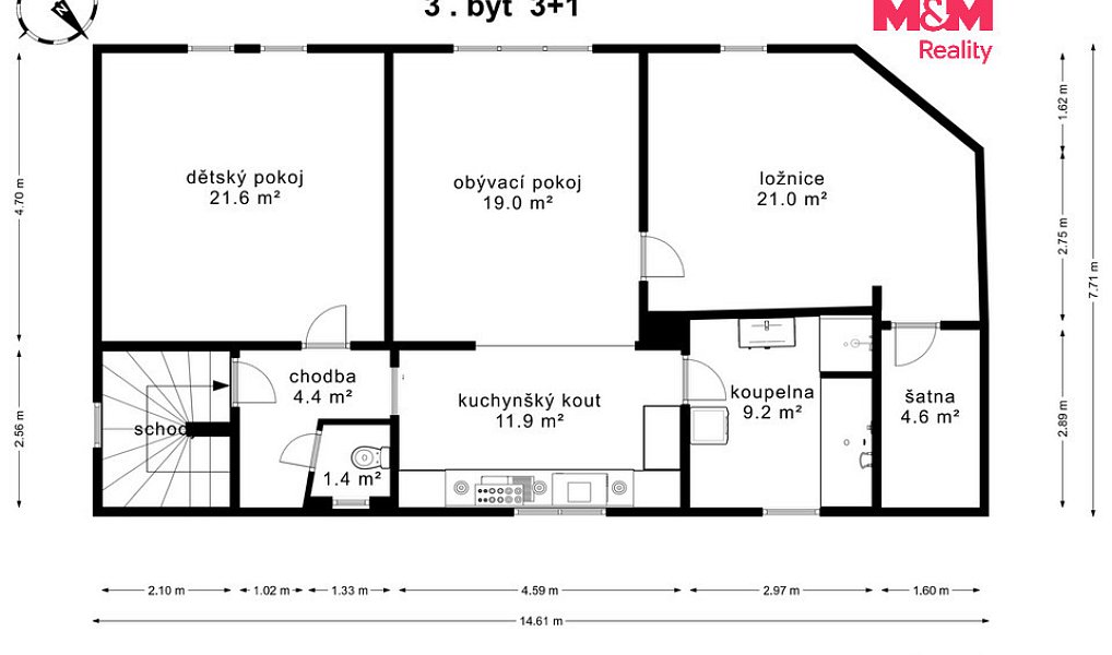Prodej nájemního domu, činžáku 176 m², Milovice – náhled fotky 12