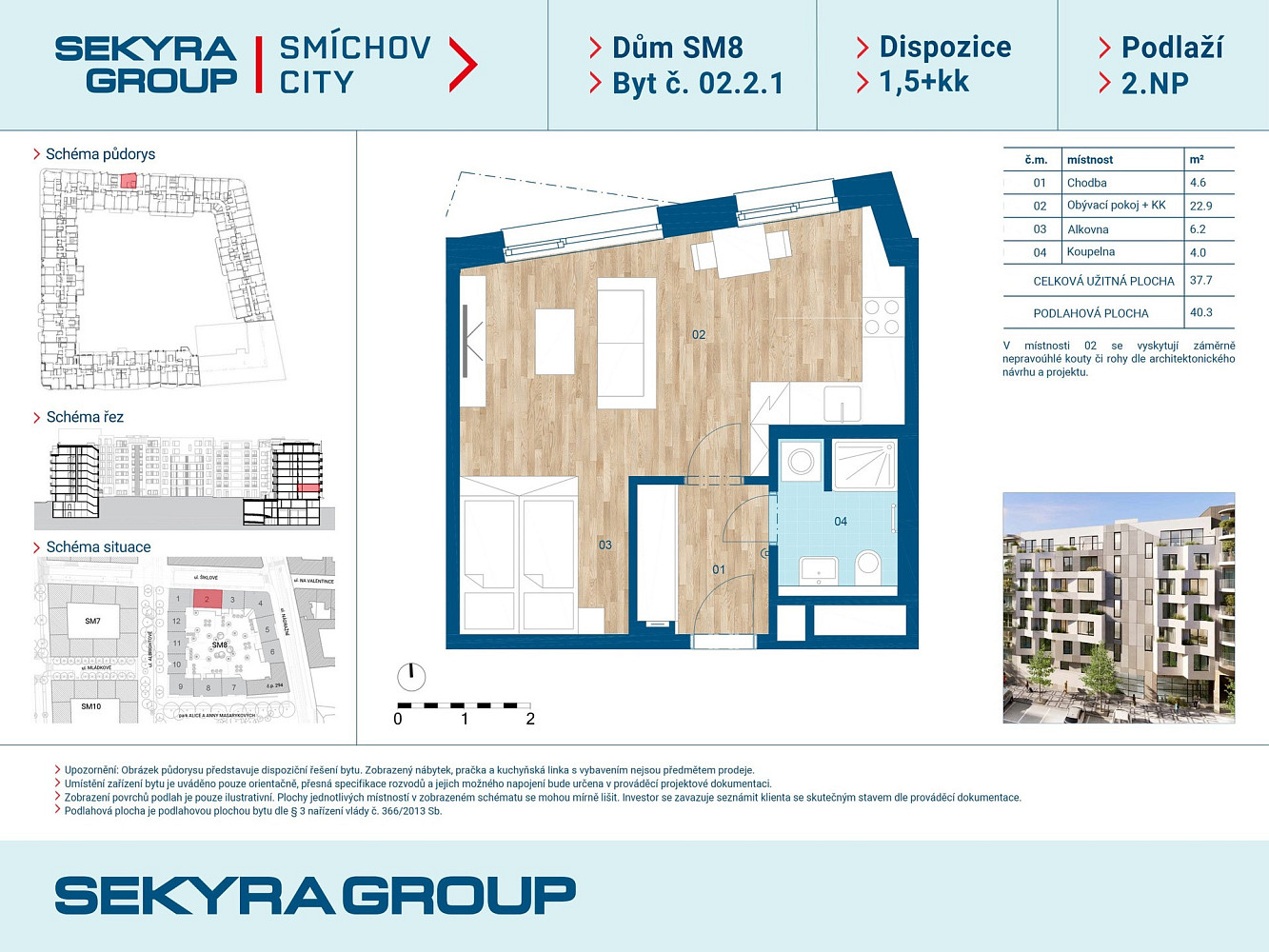 Byt 5+kk – Praha, Smíchov – pohled 2