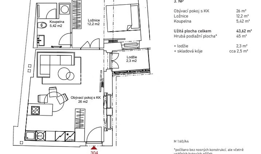 Pronájem bytu 2+kk 44 m², Praha – náhled fotky 7