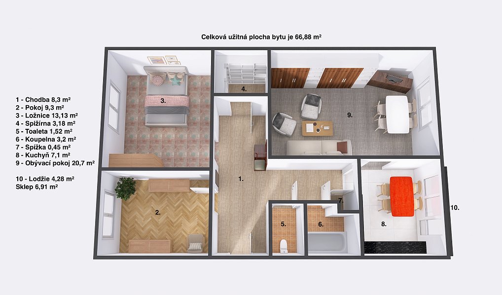 Prodej bytu 3+1 66 m², Hořice – náhled fotky 21
