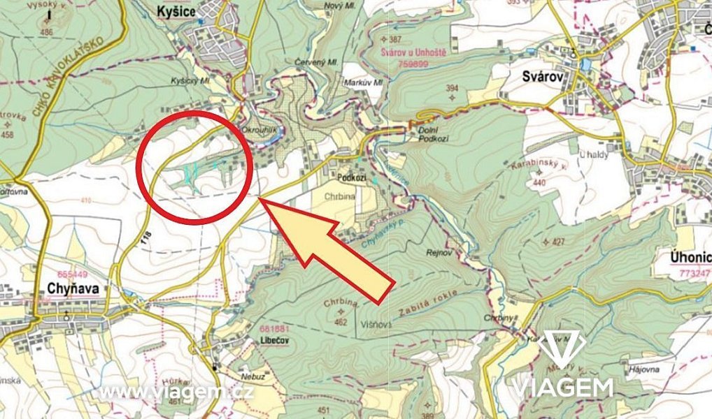 Prodej lesa 1 437 m², Chyňava – náhled fotky 3