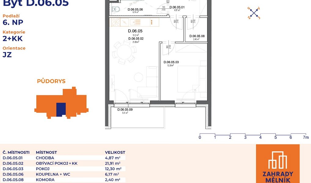 Prodej bytu 2+kk 51 m², Mělník – náhled fotky 6